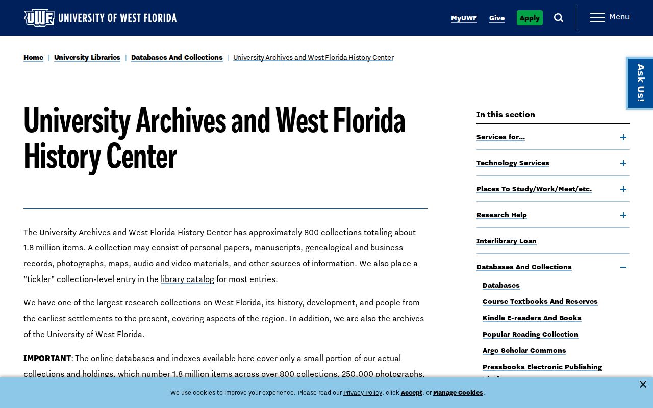 Pensacola city directory research collections at UWF archives