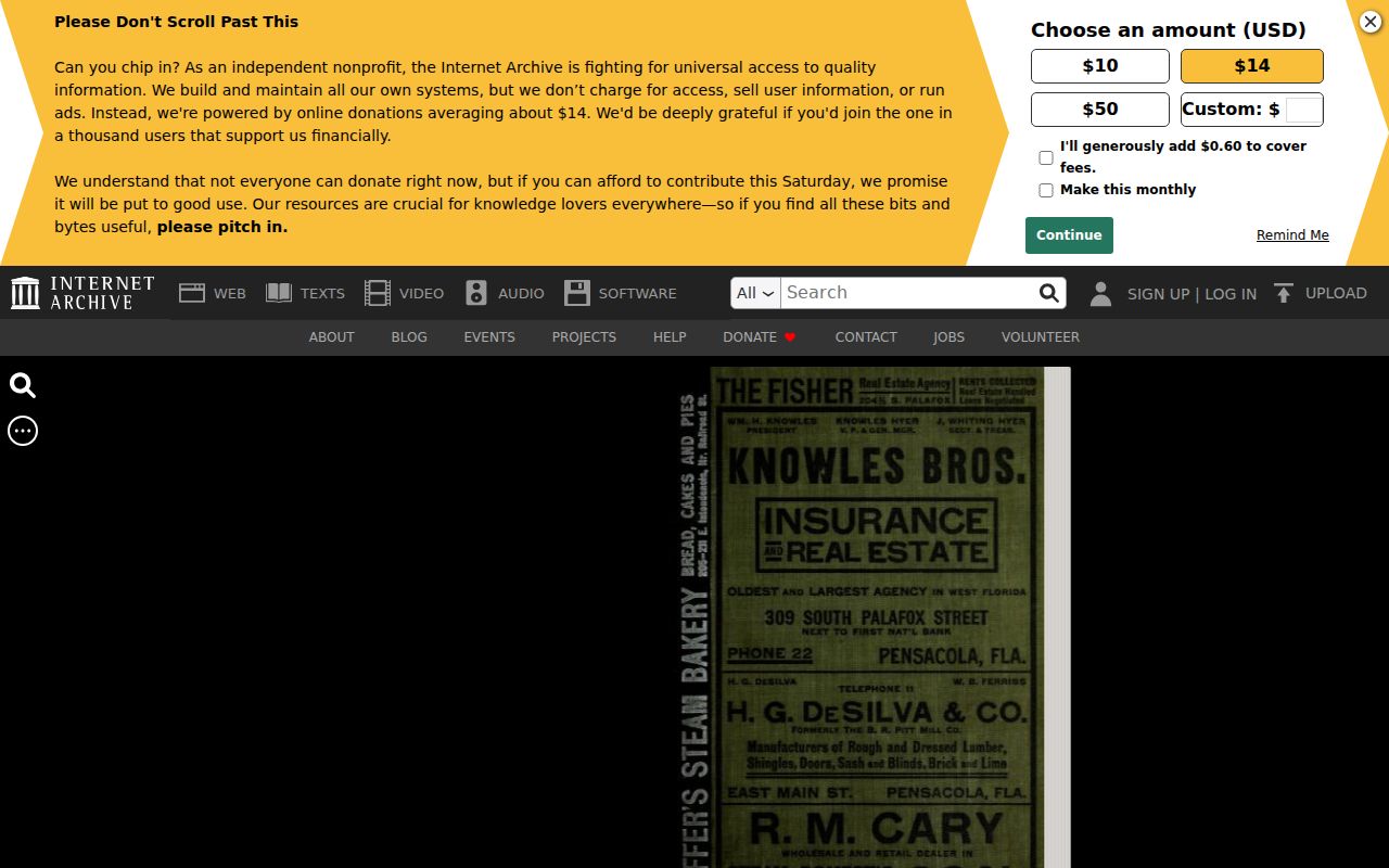 Pensacola city directory Wiggins digitized volume