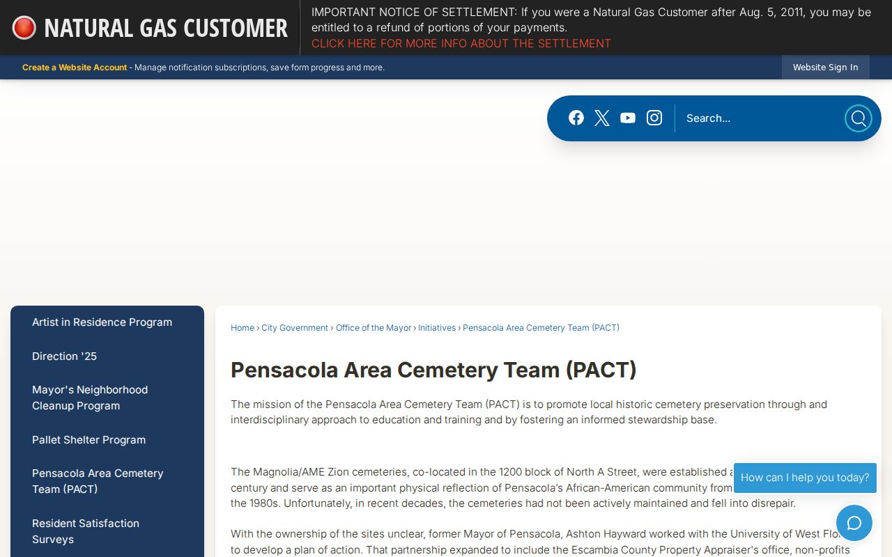 Pensacola previous residents cemetery research resources