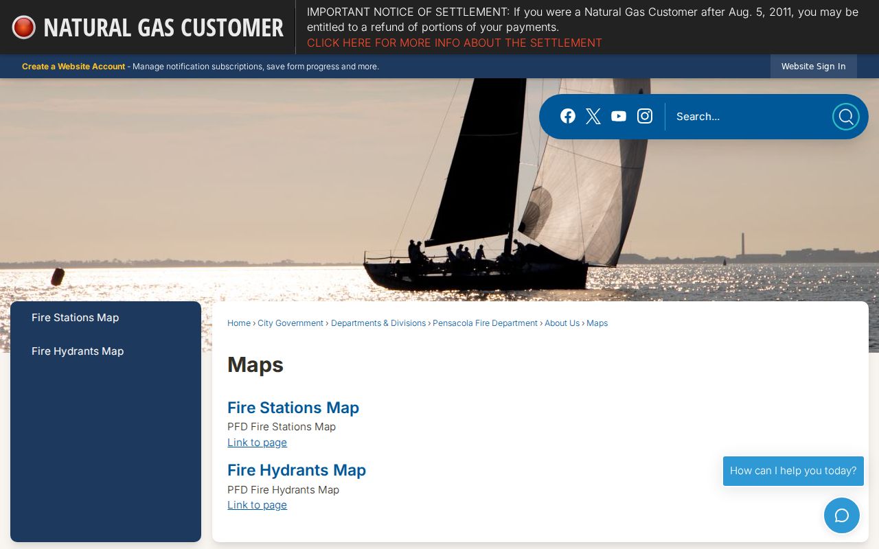 City of Pensacola official maps page for ZIP and city boundary checks